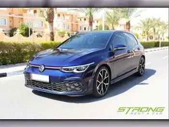 Volkswagen GTI Blue Hatchback For Rent in Qatar