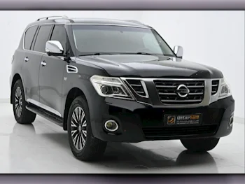 Nissan Patrol Platinum Black 2015 For Sale in Qatar